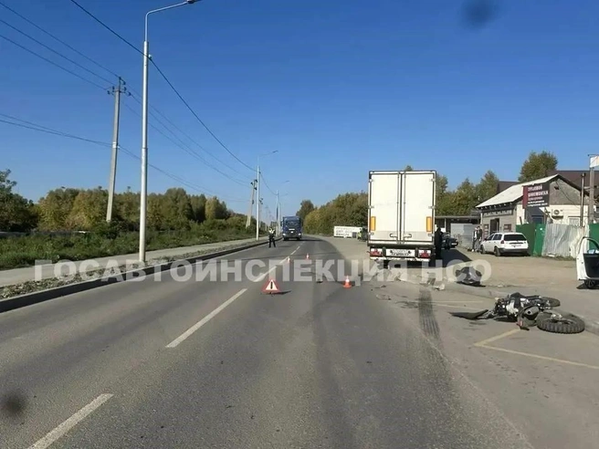 Водитель мотоцикла погиб на месте | Источник: ГАИ Новосибирской области