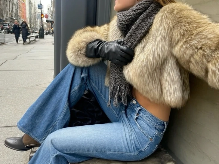 с чем носить шубу, с чем носить короткую шубу, с чем носить искусственную шубу, с чем носить норковую шубу, с чем носить белую шубу, с чем носить длинную шубу, с чем носить шубу с капюшоном | Источник: theDay/higgsfield 