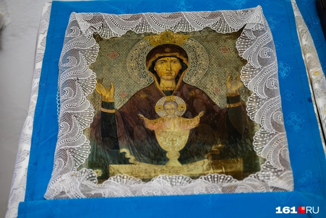 Икона, уцелевшая при пожаре | Источник: Евгений Вдовин / 161.RU