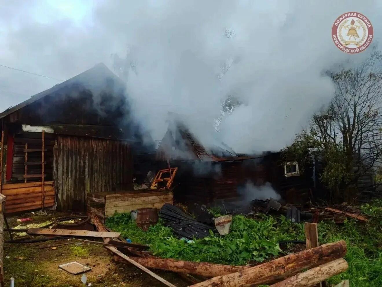 В Хвойной при пожаре спасли женщину и трёх детей