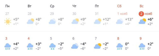 Алтайский край готовится к переменчивой погоде | Источник: Яндекс Погода