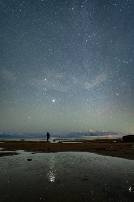 Восход созвездия Орион наблюдали ночью над Ладожским озером | Источник: Катя Стрельникова / АстроФотоБолото Атмосферное