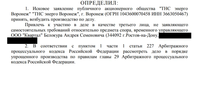 Из определения суда по одному из арбитражных дел | Источник: kad.arbitr.ru