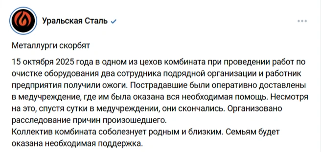Источник: Скриншот из официальной группы «Уральской Стали» / ВКонтакте