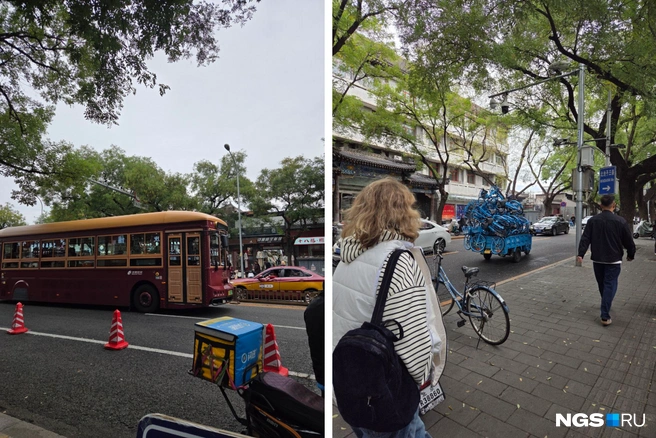 На улице вместо привычных самокатов&nbsp;— велосипеды | Источник: Елизавета Шаталова / NGS.RU