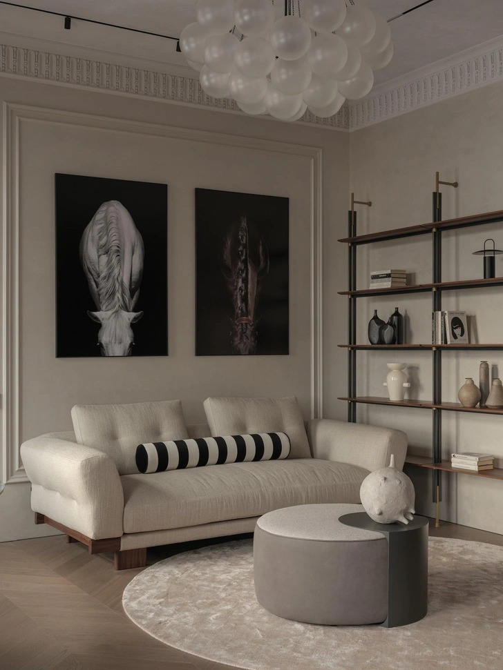 Стеллаж, Bonaldo. Настольная лампа, Audo Copenhagen. Ваза, &Tradition. Декоративные вазы, Maison. | Источник: Екатерина Титенко. Стиль: Ирина Генделева