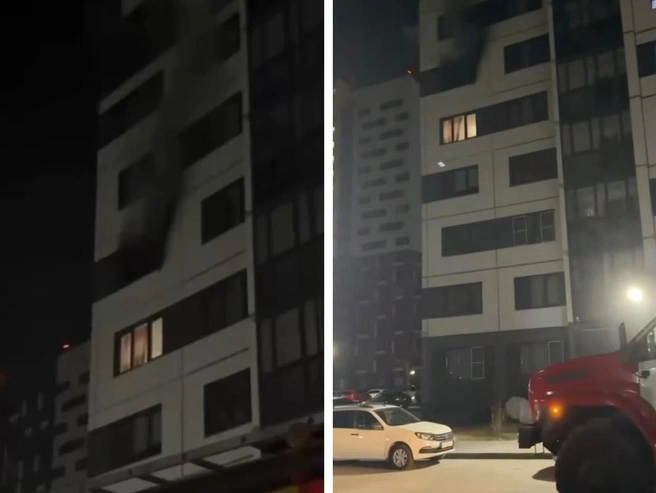 Спасатели тушат пожар в многоквартирном доме на Спортивной | Источник: ACT-54 Black / Telegram
