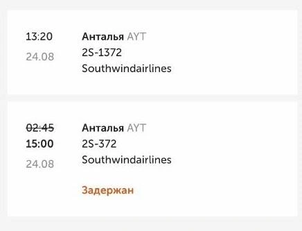 Девушка утверждает, что по итогу самолет вылетел только в 22:45 | Источник: фото предоставлено Яной