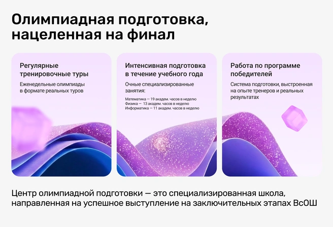 В ЦОП реализуется трехлетняя и четырехлетняя программы подготовки одаренных детей на заключительный этап ВсОШ по математике, физике и информатике | Источник: Ирина Калмыкова