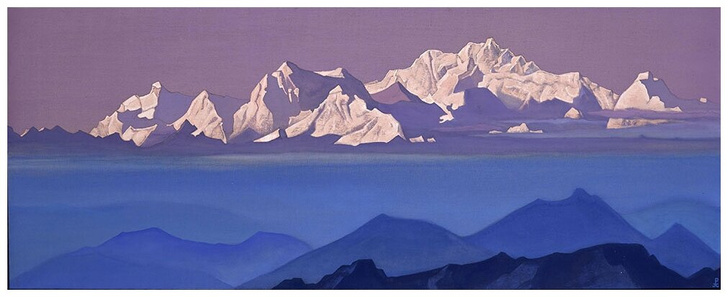 Репродукция картины «Гималаи. Розовые горы», Рерих, 76х30 см