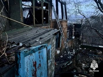 Огонь полностью уничтожил дом | Источник: МЧС Ставропольского края