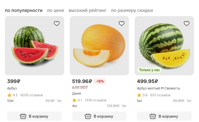 Ассортимент в «Магните» | Источник: magnit.ru
