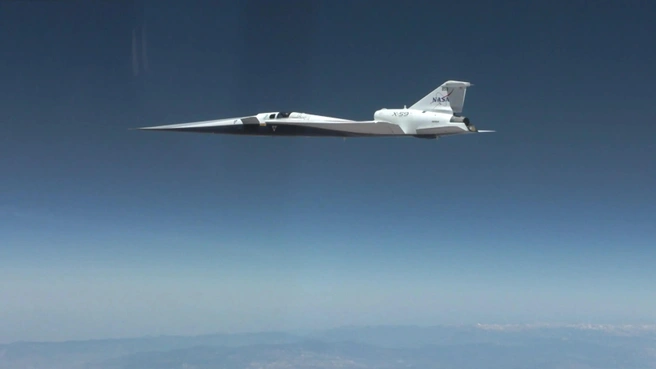 Бесшумный самолет NASA X-59 впервые совершил сверхзвуковой полет | Источник: NASA