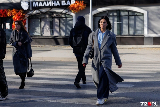 Даже переходя дорогу в центре, можно встретить невероятных красавиц  | Источник: Ирина Шарова / 72.RU 