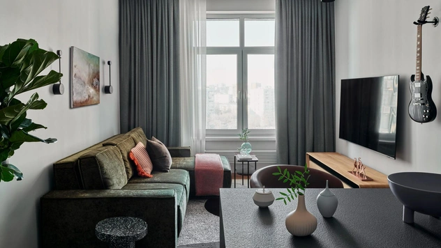 Квартира 40,1 м² в Москве для любителя музыки и футбола