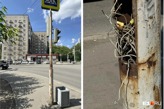 Парень просто шел мимо светофора, когда его ударило током | Источник: читатель E1.RU