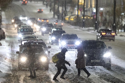 Снегопад вызвал 10-балльные пробки в Рязани