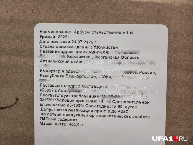 Отечественный арбуз из Узбекистана | Источник: Булат Салихов / UFA1.RU