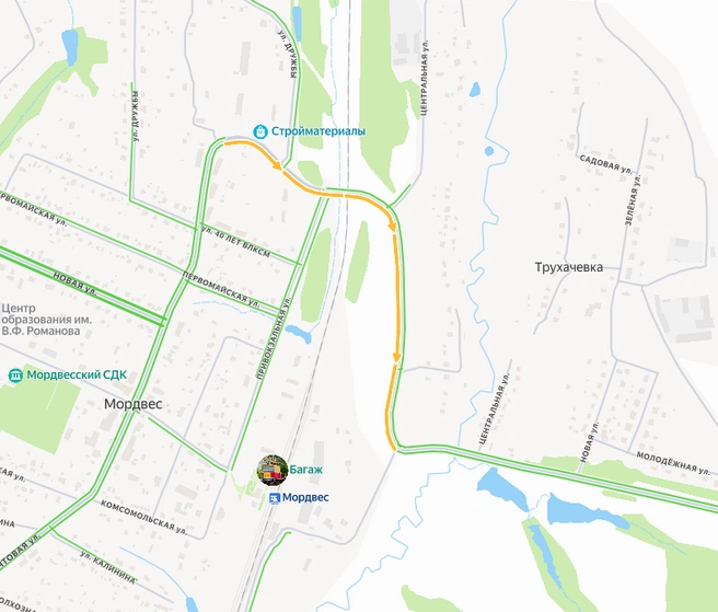 Пока затор не сильный | Источник: yandex.ru/maps