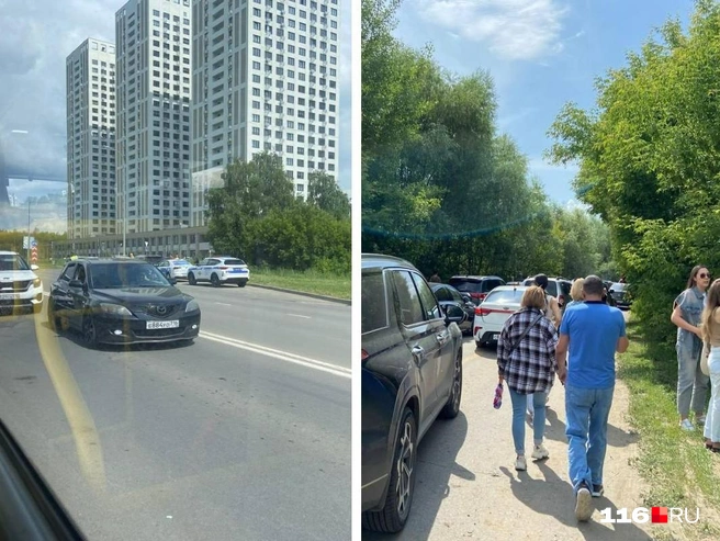 Многие жители оставляют машины на обочине и идут пешком до площадок | Источник: предоставлено читательницей 116.RU
