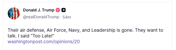 Источник: truthsocial.com