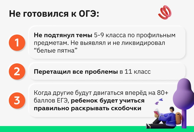 Проблемы с уровнем подготовки у тех, кто не готовился к ОГЭ | Источник: Ирина Калмыкова