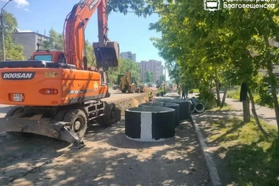 Семь магистралей ремонтируют в Благовещенске по нацпроекту