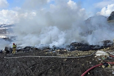 Пожарные потушили возгорание на полигоне ТБО под Крабозаводским