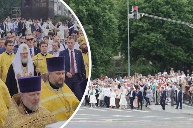 Сотни верующих приняли участие в крестном ходе в Москве | Источник: Игорь Мещанев, Дмитрий Толстошеев / MSK1.RU