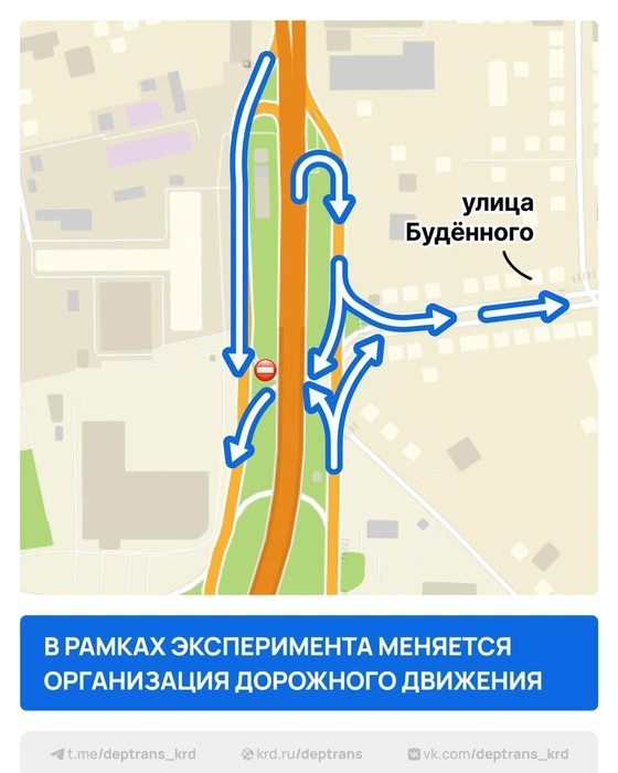 Схема движения от дептранса | Источник: Дептранс Краснодара / T.me