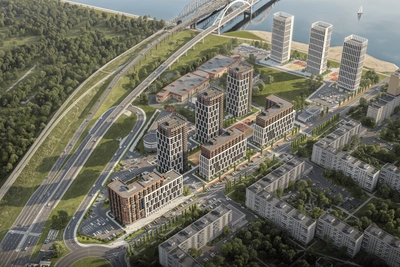 Строительство жилого комплекса у Борского моста в Нижнем