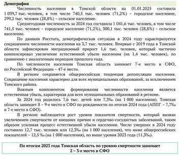 Отчет Владимира Мазура о демографической ситуации в регионе за 2024 год | Источник: сайт Законодательной Думы Томской области
