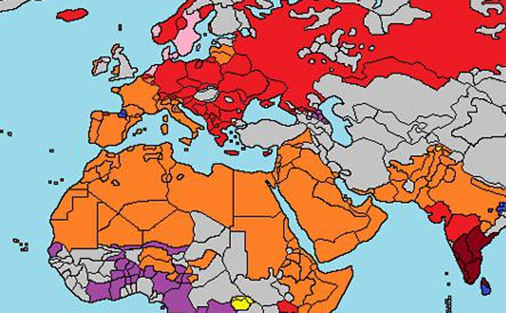 Карта: В каких языках существует женский и мужской род, а в каких — нет