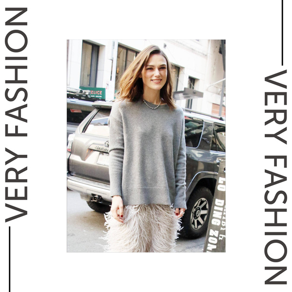 Необычная юбка + простой свитер: идея стильного образа на каждый день от Киры Найтли