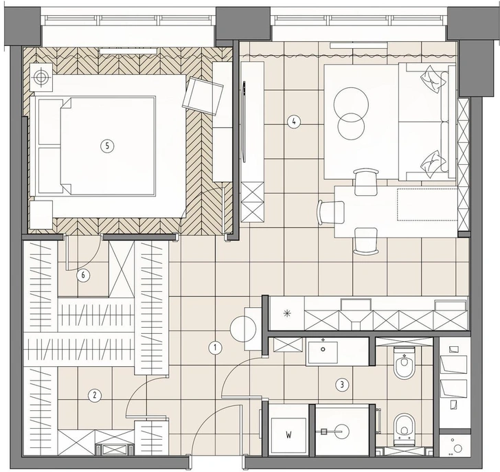 Квартира 51 м² с изумрудными акцентами в Москве