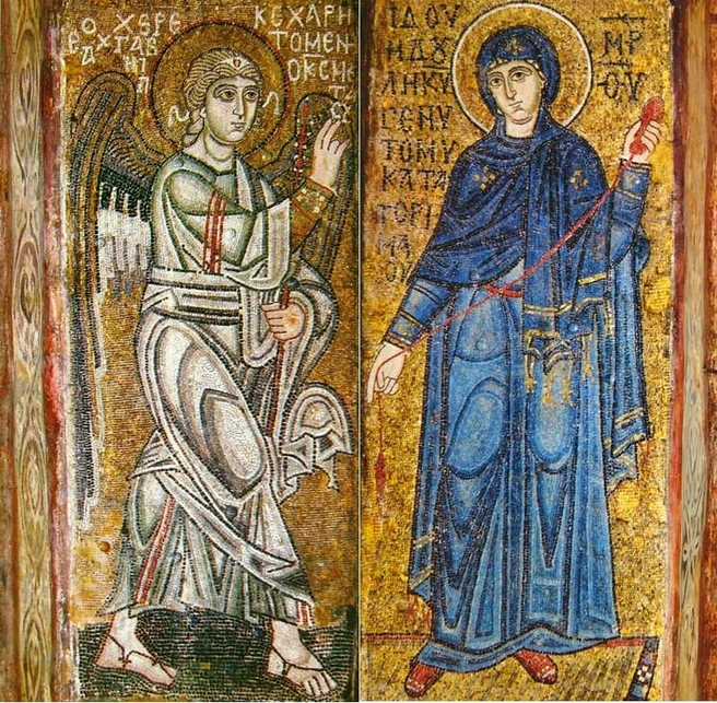 Мозаичная икона Благовещения | Источник: Wikipedia.org