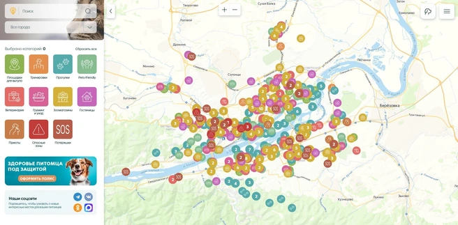 В одной карте умещается самая разная информация | Источник: map2pet.ru