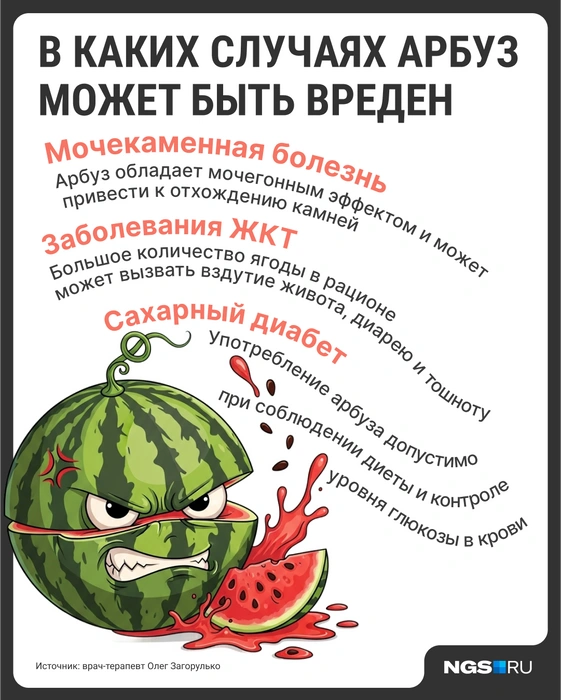 Не ешьте много арбуза, если у вас проблемы с ЖКТ | Источник: Виталий Калистратов / Городские порталы