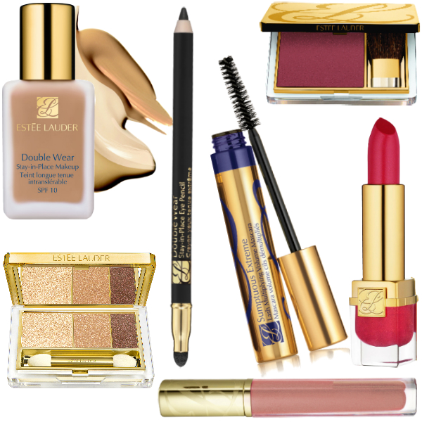 Косметика Estee Lauder: Крем-пудра Double Wear, Fresco, 2100 руб. Тени для век Pure Color Metallics, Beach Metals, 2300 руб. Карандаш для контура глаз Double Wear, Onyx, 1200 руб. Тушь Sumptuous Extreme, Extreme Black, 1650 руб. Румяна Pure Color, Hot Sienna, 2100 руб. Лак для губ Pure Color, Peach Glass, 1350 руб. Помада Pure Color Vivid Shine, Forbidden Apple, 1550 руб. | Источник: Архивы пресс-служб