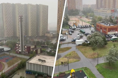 Штормовой ливень с грозой накрыл Москву: видео