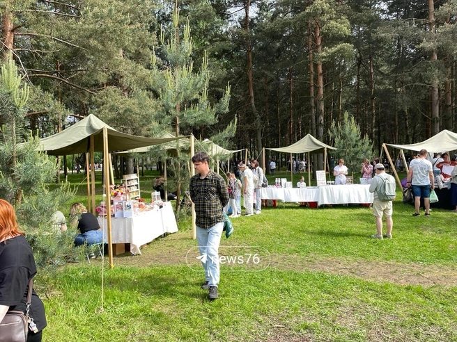 На поляне разбита ярмарка | Источник: Кирилл Поверинов / 76.RU