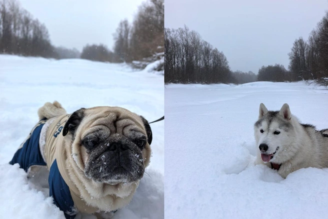 В такой мороз не всем питомцам приходится дополнительно утепляться&nbsp;— у кого-то теплый «костюм» идет в комплекте с рождения | Источник: читатель НГС Олег