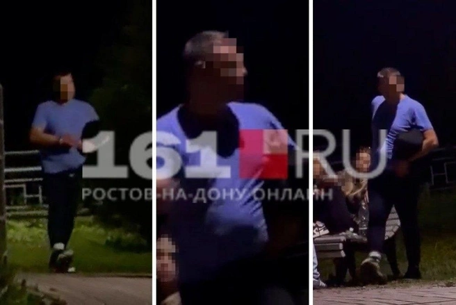 Предполагаемый незнакомец, который занимался эксгибиционизмом в парке у фонтана | Источник: Читательница 161.RU