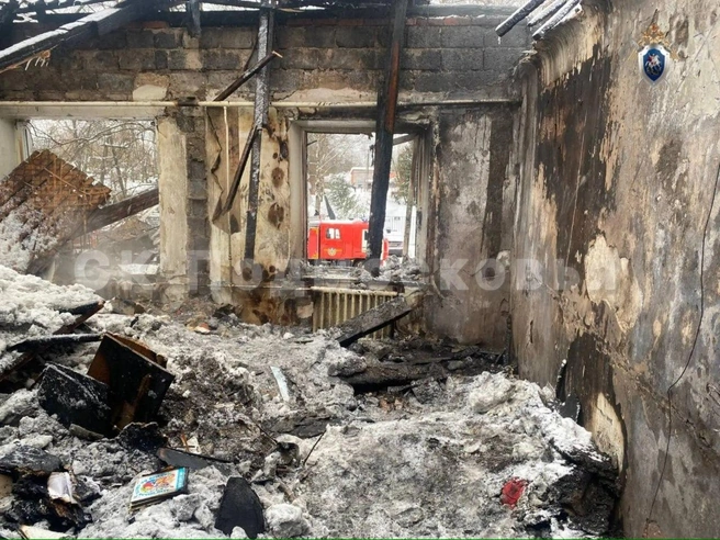 Так выглядит дом изнутри после взрыва газа и пожара | Источник: «СК Подмосковья» / T.me