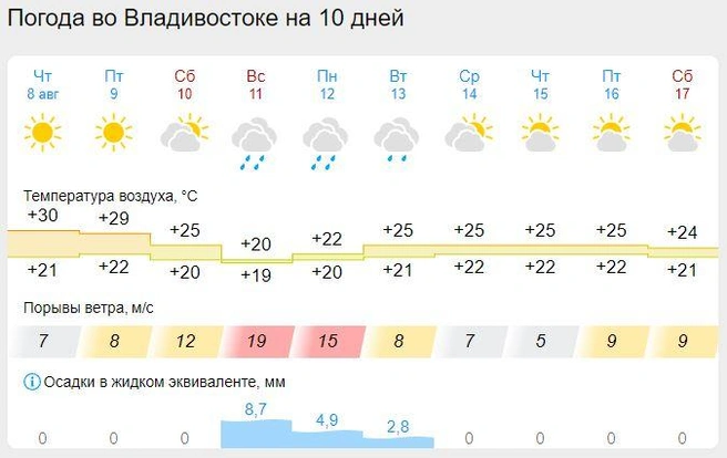 Этот прогноз расстроит тех, кто надеялся выбраться на природу в воскресенье | Источник: gismeteo.ru