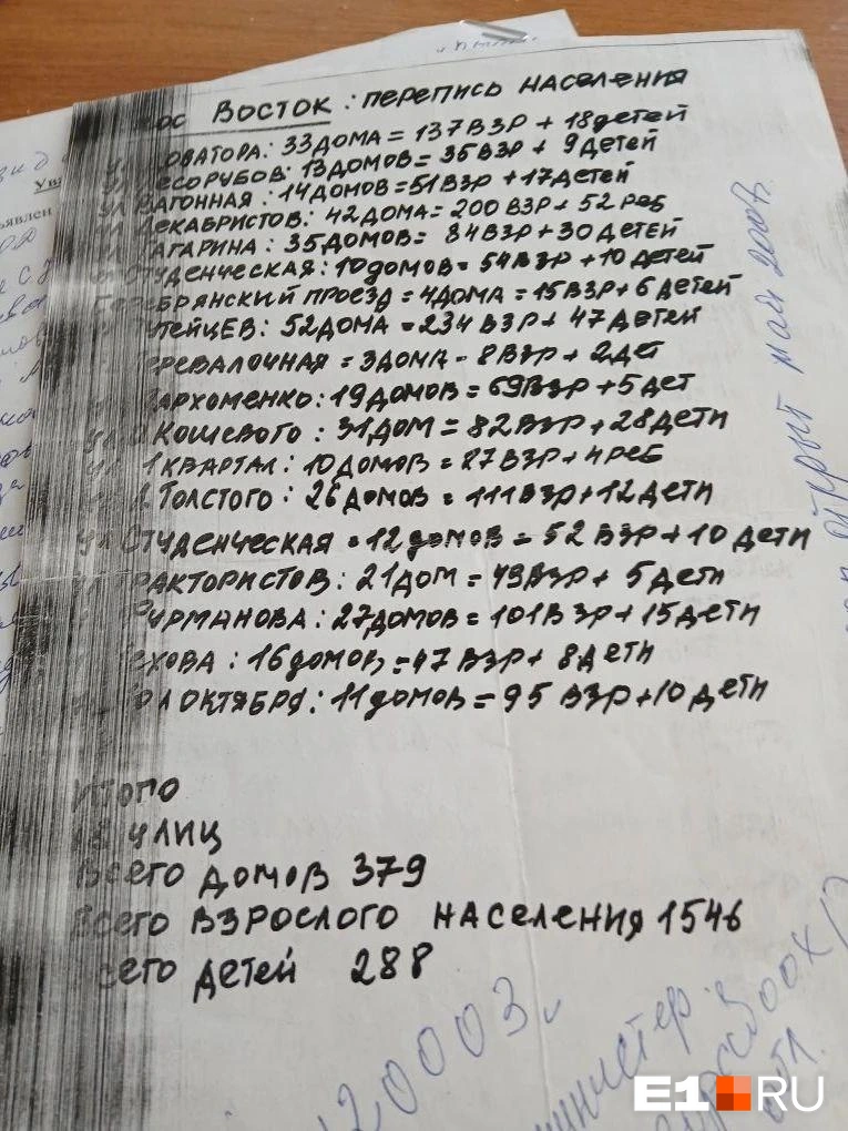 Вот такую перепись населения, по словам местных жителей, проводила врач ОВП | Источник: читатель E1.RU