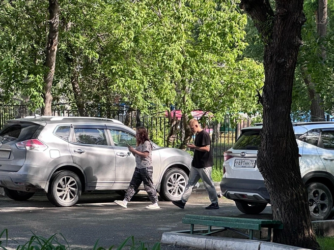 Вид во дворе в период действия режима ракетной опасности | Источник: Ирина Шарова / 72.RU