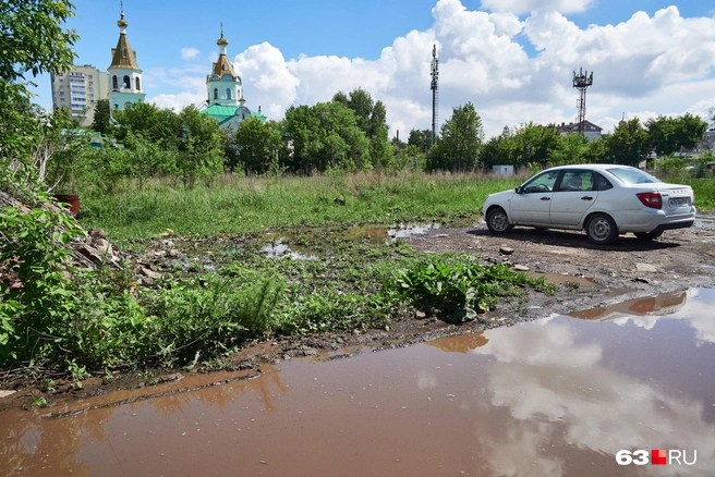 Это центр бывшего стадиона. Он зарос кустами сильнее, чем остальные места | Источник: Роман Данилкин / 63.RU