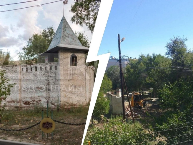 В Волгограде снесли крепость из съемок боевика «Шахта» | Источник: Константин Завриков / V1.RU, читатели V1.RU