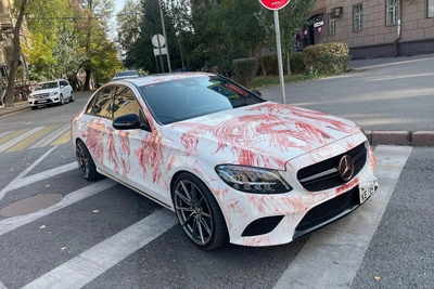 В Волгограде увидели Mercedes с пятнами, похожими на кровь
